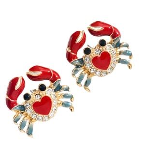 Rhinestone Crab Earrings – Sparkling,‎ Unique Crab-Shaped Jewelry